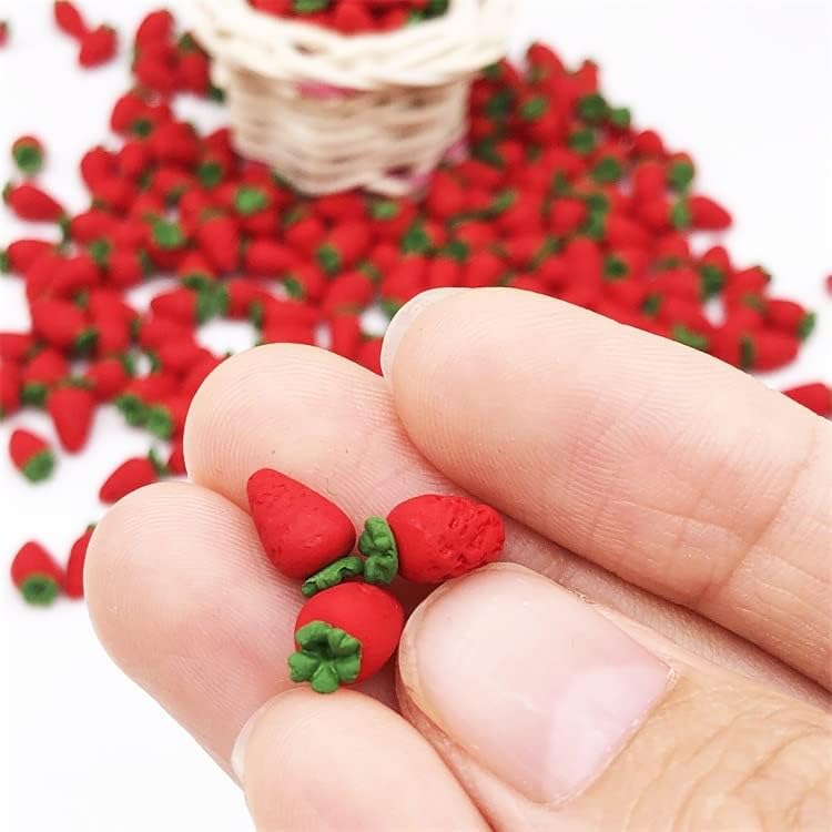 Dollhouse Decoration Accessories, 1:12 Dollhouse 10 Pcs Farm Props Kitchen Miniature Food Play Fruit Set (Strawberry)