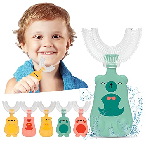 2 Pieces Childrenâ€™s U-Shape Toothbrush for 360Â° Thorough Cleansing Whitening Massage Toothbrush Modeling for Children Infant to Toddler Toothbrush Oral Care Toothbrush for Baby Baby Essentials Gift