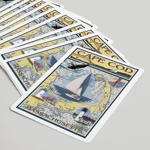 Lantern Press Baraja Poker Nautica Cape Cod Massachusetts 52 Cartas miniatura 5