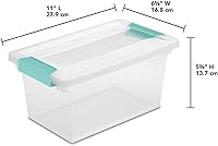 Vista 8 de Sterilite Bolsa de almacenamiento de plástico multiusos, tamaño mediano, paquete de 4 unidades y bolsa grande de plástico transparente multiusos