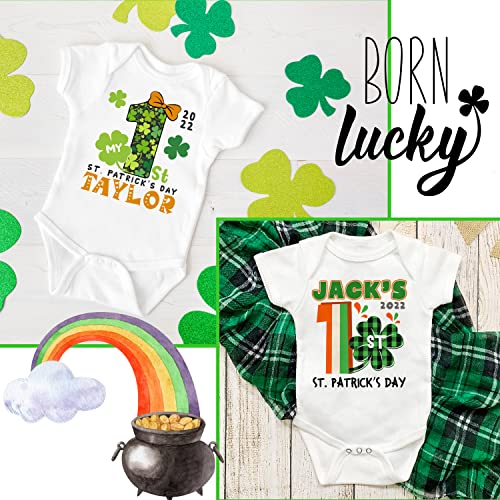 Personalized My First Irish Day Baby Onesie W/Name - 9 Design - Custom Boy Girl 1St St. Patrick's Day Babies Onesie Gift - Customized Short Sleeve White Newborn Bebe Bodysuits - Green Outfit Gift C1 #TOP3