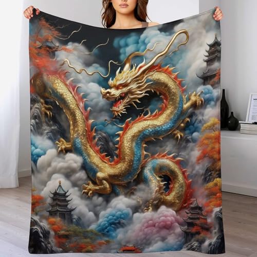 Couverture dragon 3D moelleuse et chaude en polaire de qualité supérieure