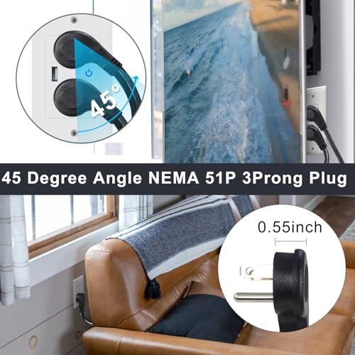 Image of Computer Power Cord Splitter, 6FT Flat Plug NEMA 5-15P to 2X IEC60320 C13 Female 2 Ways Outlet AC Power Cord, SJT 16AWG Universal Laptop 3 Prong Power Cable, Spliiter for Monitor /TV /Printer