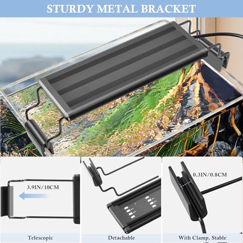 Image of FEDOUR USB Mini Aquarium LED Light, Full Spectrum Aquarium Light with Extendable Brackets, Adjustable Aquarium Plant Light with External Controller, for Freshwater Tank (11-16in)