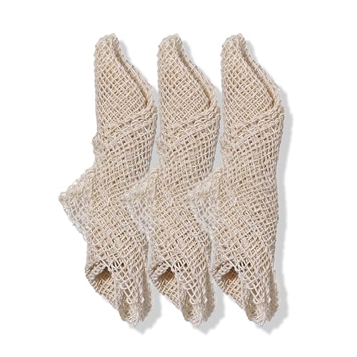 Public Goods Ayate Washcloth | 100% Natural Agave Fiber Exfoliating Washcloth | Biodegradable Face and Body Scrubber | Set of 3 | Made in Mexico