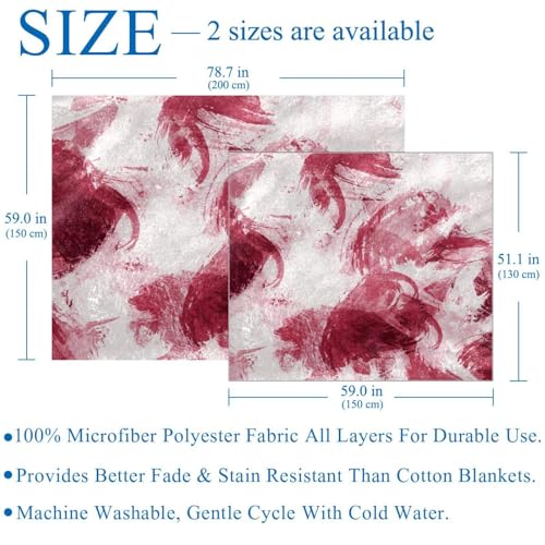 Couverture microfibre de qualité supérieure au design rouge abstrait artistique