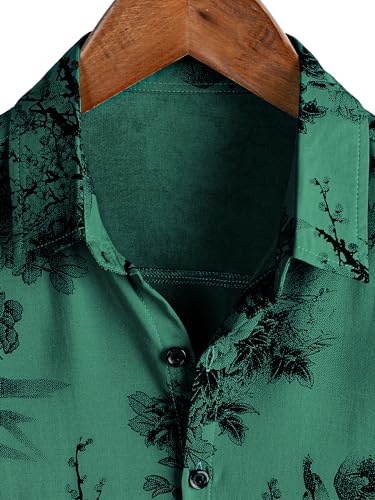 Image of JOTOOK Mens Hawaiian Shirt Short Sleeve Button Down Tropical Shirts Casual Floral Summer Beach Shirt