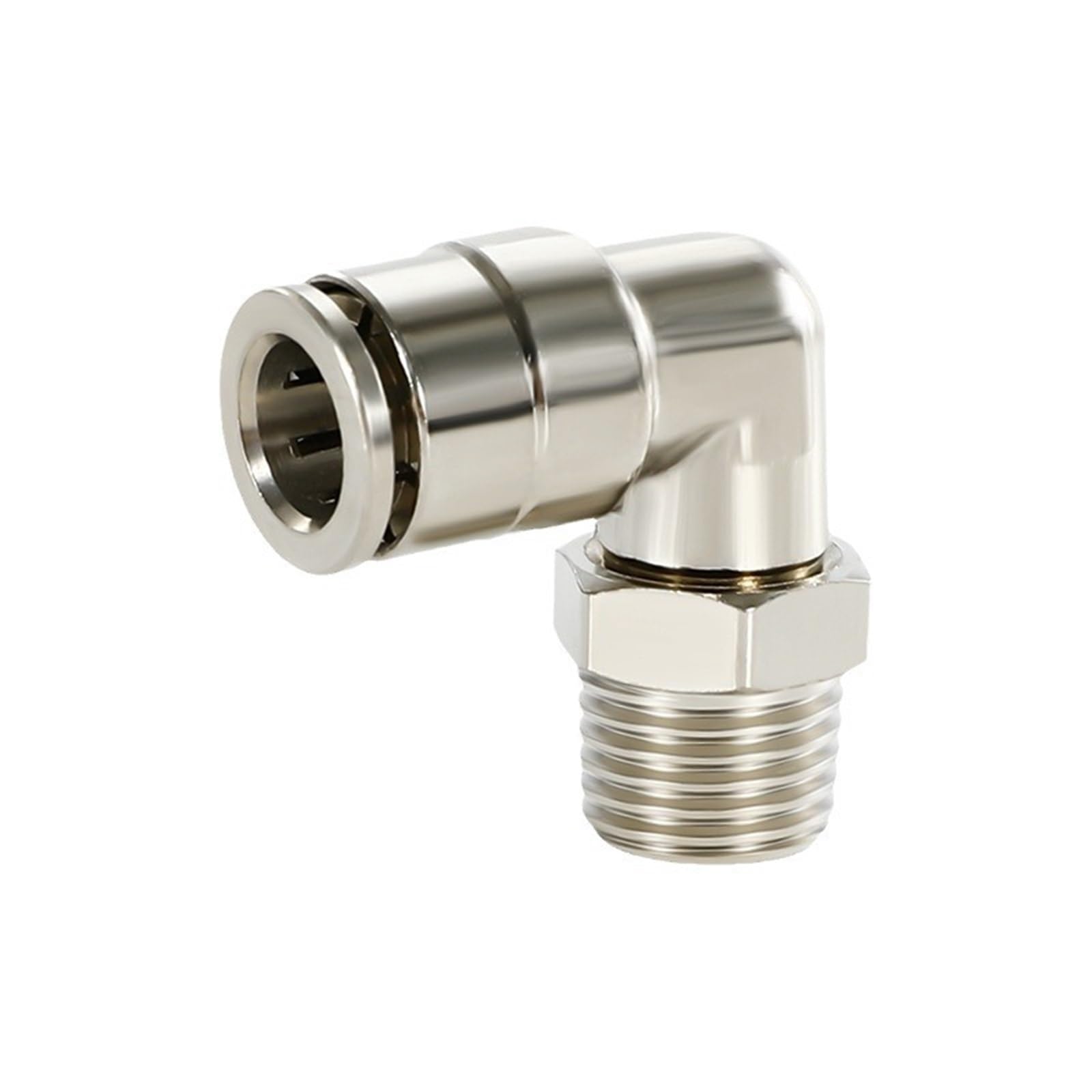 Tappi rapidi PL8-02 Giunto metallico pneumatico a gomito con filettatura esterna ad angolo retto 1 pz(Pl6-03)