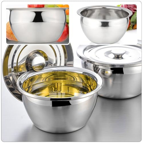 Tazón de cocina acero inoxidable 10 pulgadas con tapa miniatura 6