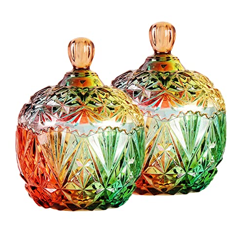 UHCPVHQQQ Tarros de Cristal for Dulces con Tapas, azucarero con Tapa, Cuenco Dulce, for Fiestas, Bodas, Frutas, Aperitivos de Cristal A-Single Latas(Glass a,Full)