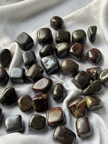 Image of Tumbled Stones, Natural Crystal Healing Stones, Home Office Decor, Aquarium Decorative Pebbles, Vase Fillers (Dragon Blood, 50)