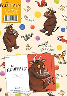 Gruffalo The Gift Wrapping Paper 2 Sheets and 2 Tags, Childrens Presents Gift Wrap, Climate Pledge Friendly Gift Wrap, Recyclable Gift Wrap, Officially Licensed Gift Wrap, Multi