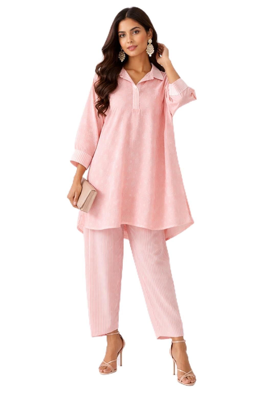 Pink Co-ord Set | Mul Cotton Co-ord Set for Women-image-46