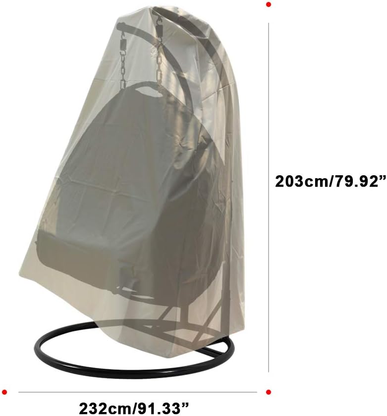 LeisureMod Durable Patio Brown Fabric Hanging Egg Swing Chair Canvas Cover