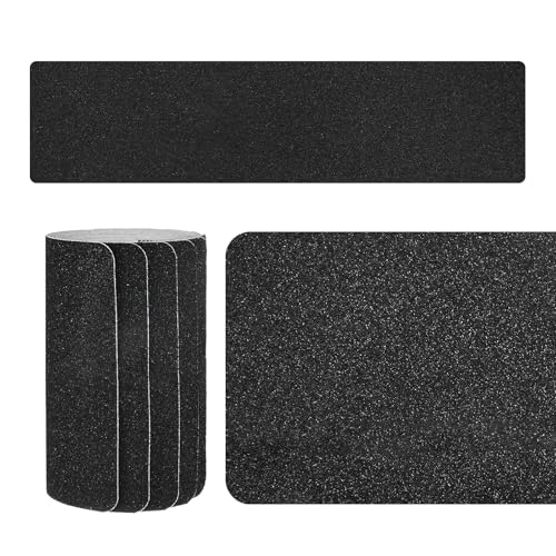 Image of M METERXITY 10-Pack Anti Slip Traction Tape 24 inch x 6 inch Best Grit Outdoor Non-Skid Tape High Traction Friction Abrasive Adhesive for Indoor /Outdoor Stairs Step [Black]