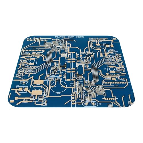 Juego de posavasos de fibra de vidrio – posavasos redondos de 9 cm | Diseño de tarjeta electrónica, resistente al calor y antideslizante, ideal para oficina, hogar, café, té, vino, bar, regalo