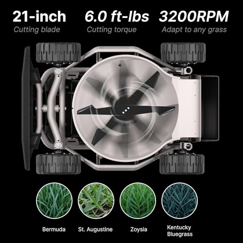 Image of Mowrator S1 4WD 18Ah Remote Control Lawn Mower with Wide Wheels, All-Season Yard Care, 85% (40) Slope Climbing, with Leaf Shredding Vacuum, 21 inch Width, 1.5-4.3 inch Cutting Height, Up to 1.12 Acres