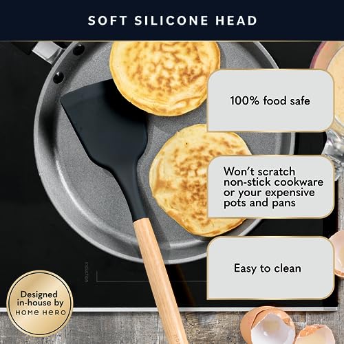 Image of Home Hero 33 Pcs Black Silicone Kitchen Cooking Utensils Set, Non-Stick Silicone Cooking Kitchen Utensils Spatula Set with Holder