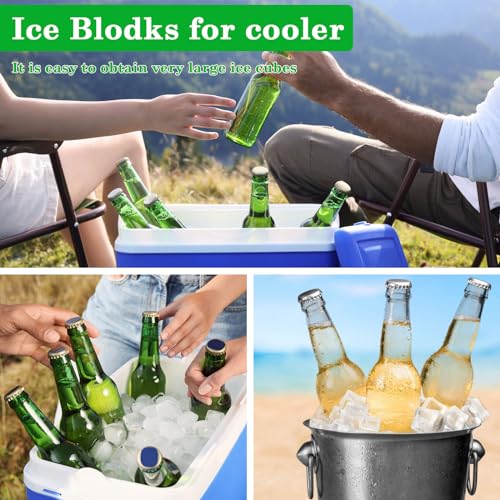 3 Stück Extra Große Eisblock-Form Silikon Eisblockformen für Eisbad zur Herstellung von 2,5 KG Eisblöcken Wiederverwendbare Eisblock Form XXL für Camping Angeln Eisbaden