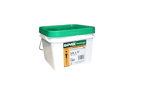 Miniatura 56 de Tornillos de retraso de madera estructural de cabeza hexagonal exterior de 1/2 "x 8" Powerlags Hex (100 EA) cubo a granel