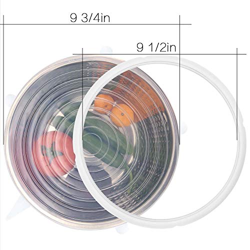 Silicone Sealing Ring Gaskets (2) + Silicone Inner Pot Lid Cover (1) Accessories Compatible With 8 Qt Instant Pot And Other Pressure Cookers #TOP5