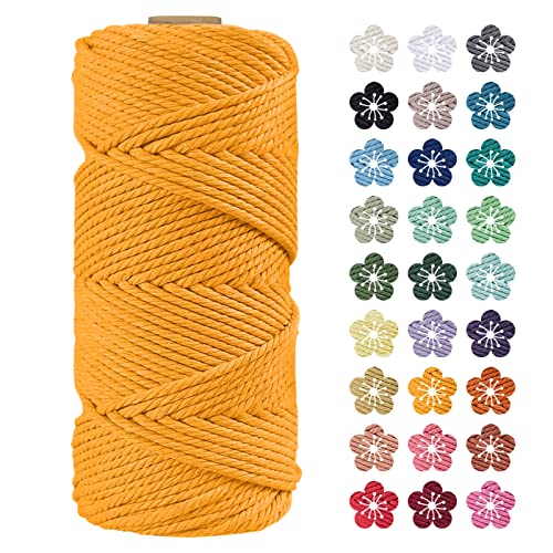 LEREATI Macrame Cord 4mm x 100m, Thick Macrame Rope Natural Cotton Rope Craft String