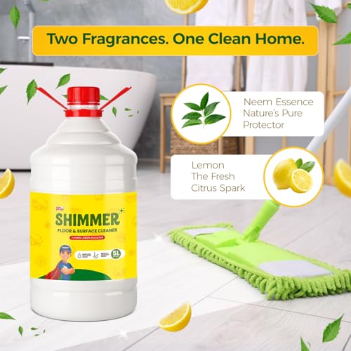 Shimmer Floor & Surface Cleaner Phenyl – 5L Mega Jar | Power Lemon Booster Formula | Long Lasting Fragrance - Image 2