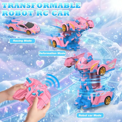 Princess Remote Control Car for Girls Ages 3-10 Pink Transform Robot Toy Review - Image 4