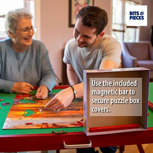 Bits And Pieces Fold-And-Go Wooden Jigsaw Table - Folding Jigsaw Puzzle Table - Puzzle Accessories - Portable Puzzle Table & Puzzle Storage- 25" X 34" #TOP4