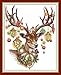 Joy Sunday Counted Cross Stitch Kits, 14CT Unprinted Easy Patterns Antlers DMC Cross-Stitch Supplies Needlework beginer 17"x21"