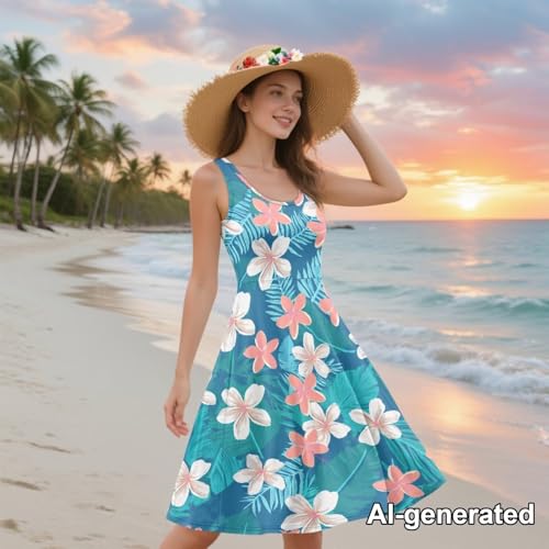 Image of Hawaii Matching Couple Outfits Husband and Wife Clothing Fashionable Mens Casual Shirts Hawaii Dress with Soft Fabric