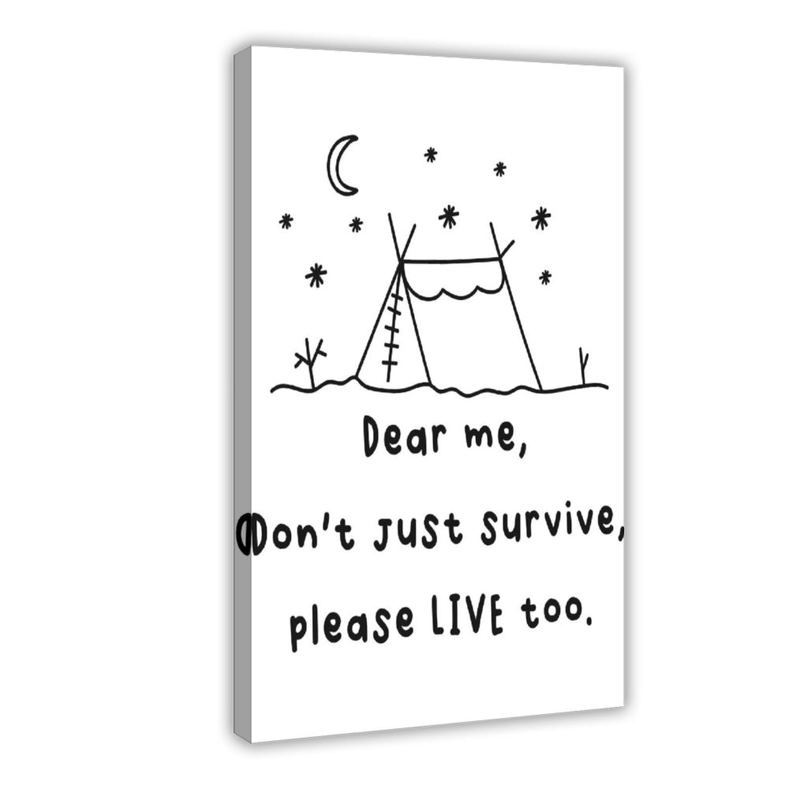 GJtyRFH Live Beyond Survival Nurture Mental Well - Being Canvas Wall Art Posters And Prints Room Aesthetic Bedroom Office Decor 20" L X 30" W