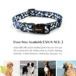 Adjustable Soft Dog Collar: Print Flower Pink Multicolor Cute Patterns for XS Small Medium Large Pet Girl Boy Puppy Walking Running Training (S, Bone) - Image 4