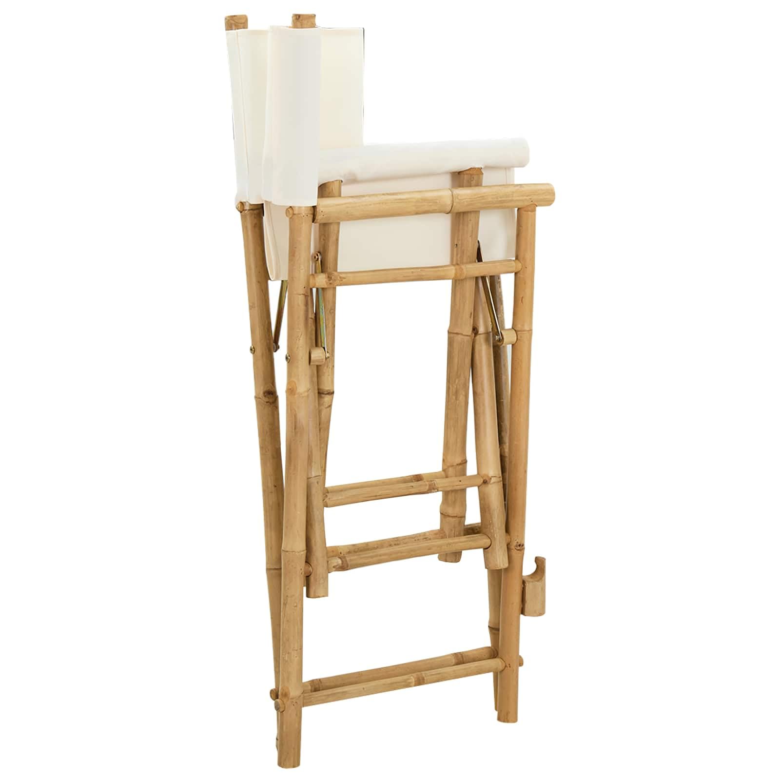 vidaXL Sedia Direttore Pieghevole 2 pcs Naturale Bambù, Sgabello Utility Moderno Pieghevole, per Interno ed Esterno, in Bamboo, Comodo e Versatile