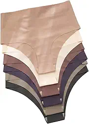 Kit 5 Calcinhas Hot Pant Sem Costura Corte a Laser Cintura Alta Poliamida Premium Conforto Diário