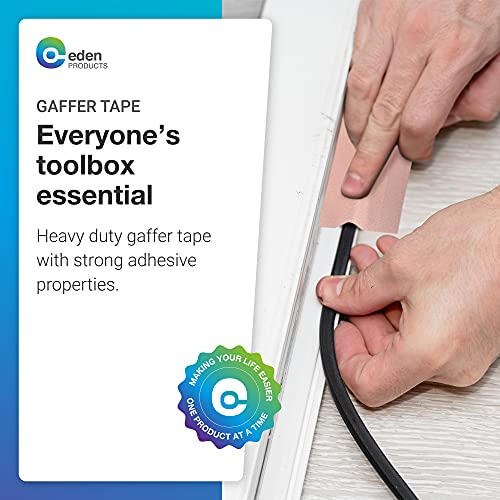 Image of EdenProducts Professional Grade Gaffer Tape 2 inch x30 Yards, Floor Tape for Electrical Cords & Cable, Non-Reflective Matte Finish Gaff Tape, No Residue Multipurpose Tan Gaffers Tape 2 inch (Pack of 2)