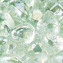Arctic Ice - Fire Glass Diamonds for Indoor and Outdoor Fire Pits or Fireplaces | 10 Pounds | 1 Inch