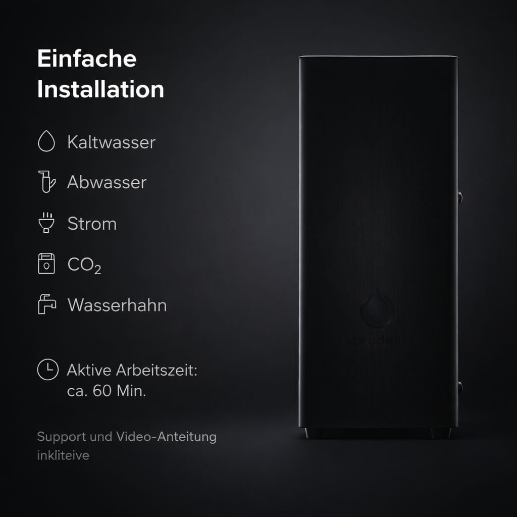 Untertisch Wassersprudler System INOX Trinkwassersprudler mit 5-Wege Wasserhahn Küche, Sprudelwasser & stilles Wasser direkt aus Wasserhahn | ESTETICA Edelstahl, Mit 2KG Co2 Flasche