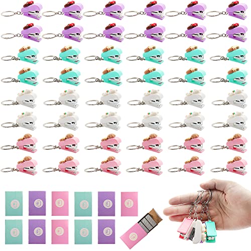 48 Pcs Cute Mini Stapler Key Chain Portable Mini Stapler For Office #TOP28