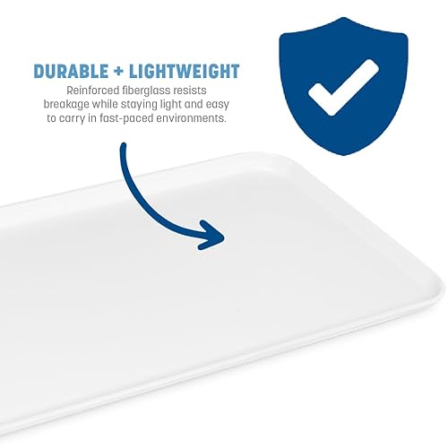 Miniatura 3 de Carlisle FoodService Products 1230FMT301 Bandeja de exhibición de servicio de alimentos, 30 x 12 pulgadas, color blanco (paquete de 12) Blanco