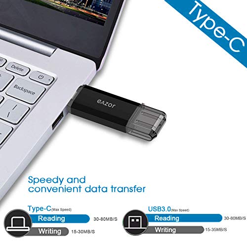 Eazor Type C Flash Drive, 2 In 1 Otg Usb C+ Usb 2.0 Dual Drive Waterproof Memory Stick With Keychain Metal For Computer thumb #2
