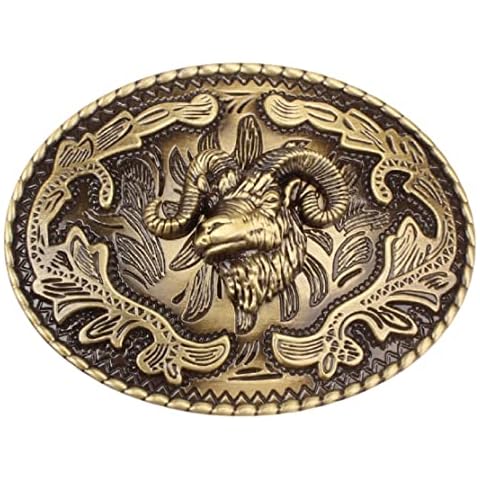 Gold Viking Goat Head Belt Buckle Cover