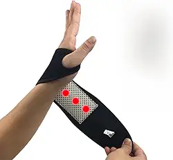 Munhequeira Magnética, Imã, Turmalina, Pulso, Punho, Alivio de Dor, Articulaçao, Auto Aquecimento, Inflamação e Inchaço, Tenis, Squash Beach,