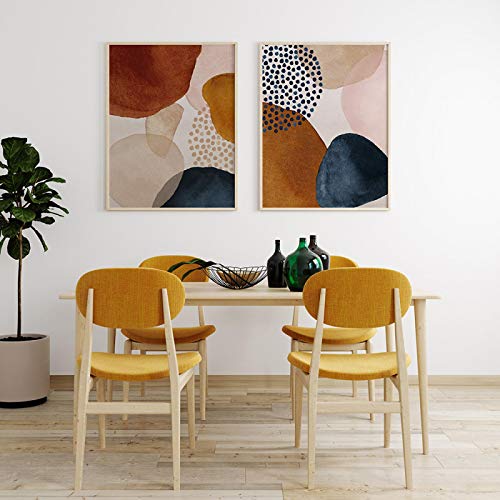Toile abstraite nordique dorée 40x60cm lot de 2 affiches terre pour salon