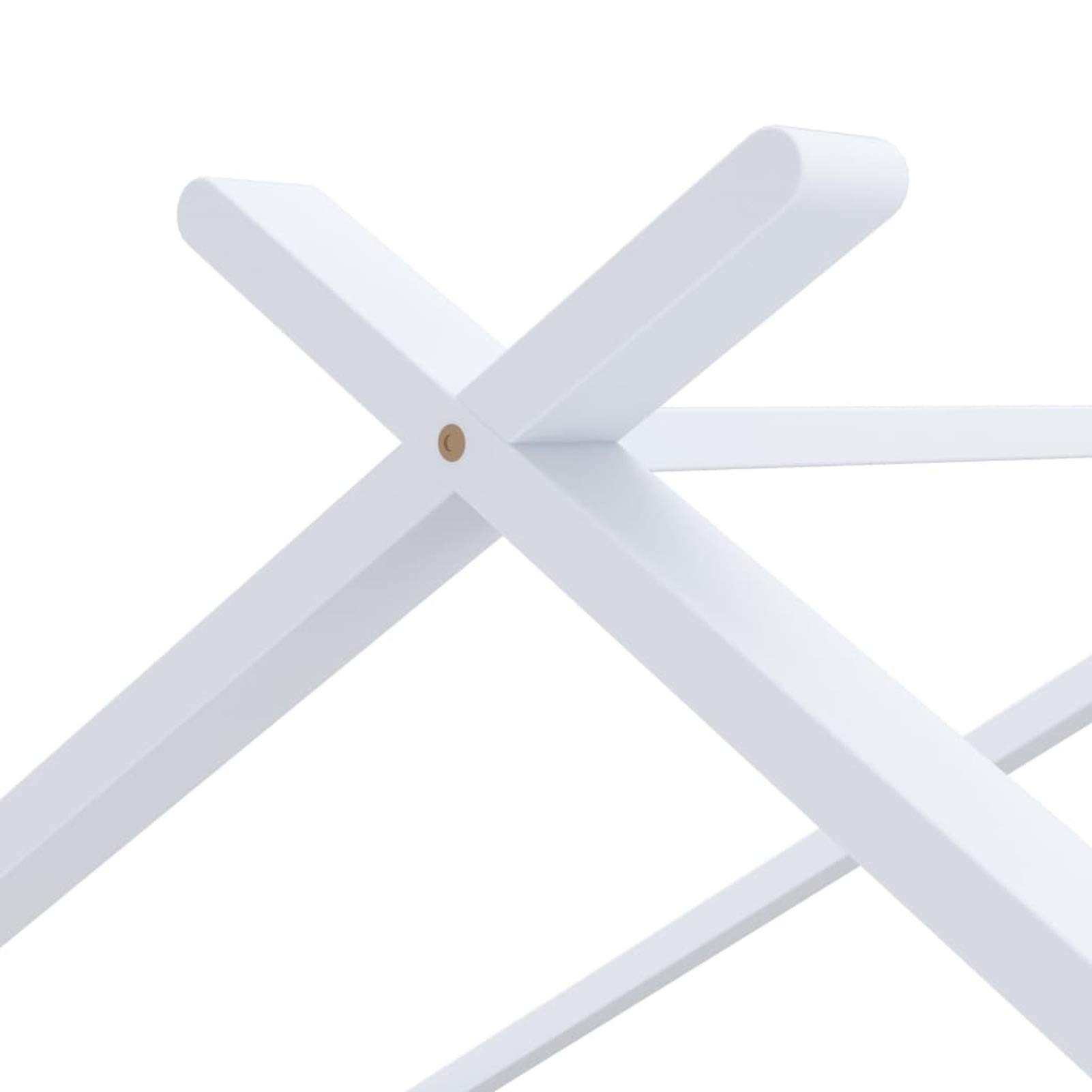 MOONAIRY Kinder-Bettgestell, Bett, Lattenrost, Bettrahmen, Jugendbett, Bed Frame, Weiß Massivholz Kiefer 90x200 cm