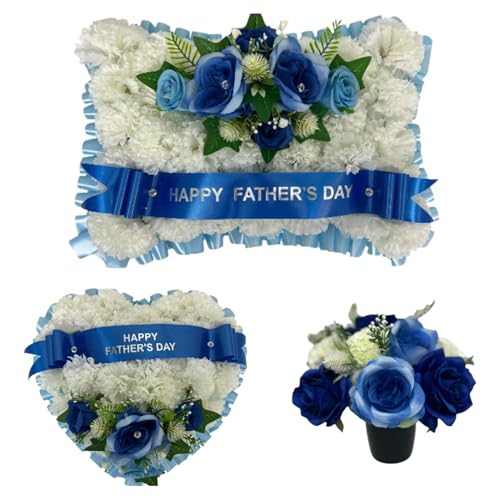 Funeral Flowers Wreath Heart Fathers day flowers Memorial Tribute Artificial tribute mum dad grandad