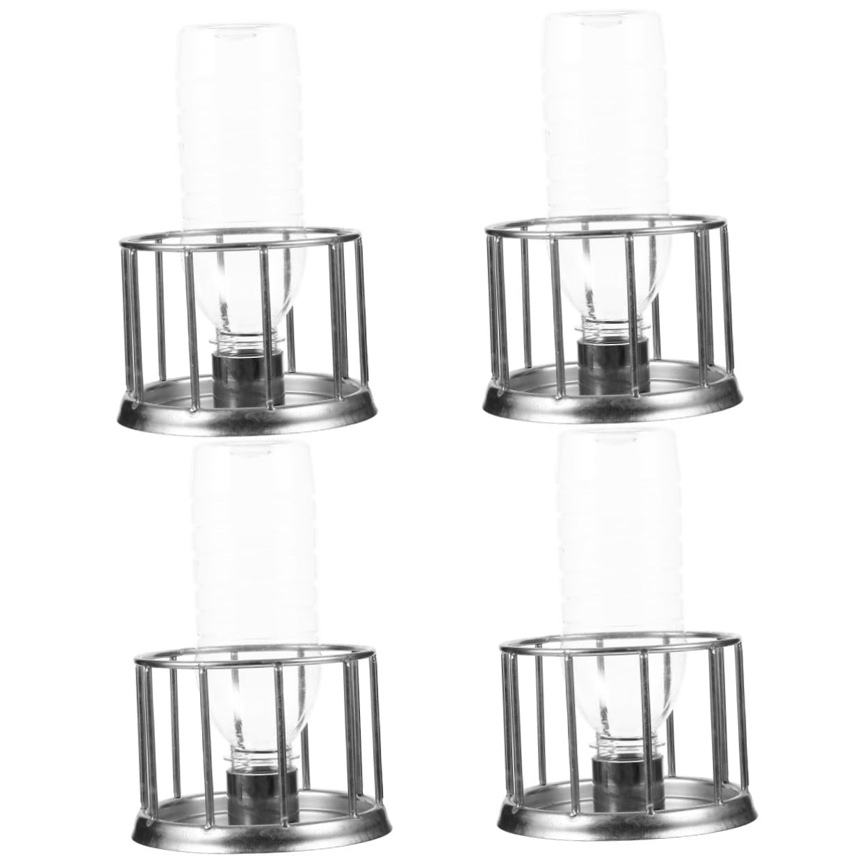 4 Comederos para Y Reptiles 2 En 1 De Acero Inoxidable Resistentes Al Óxido.