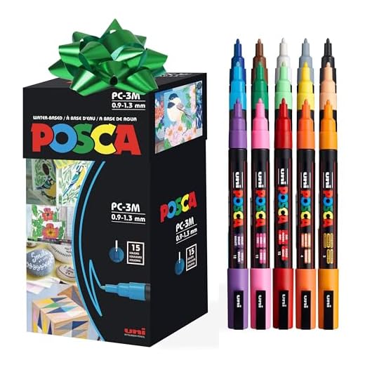 Uni-posca Paint Marker Pen - Fine Point - Set of 15 (PC-3M15C)