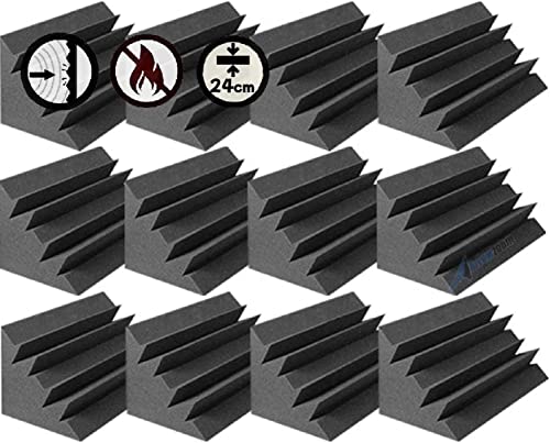 Arrowzoom 12 Bass trap trampas para bajos paneles acústicos 12x12x24cm Insonorización absorbente tratamiento acústico bajas frecuencias 60-300 hz estudio de grabación gaming room Negro 1133 Cover