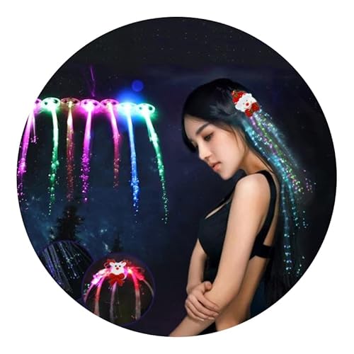 Lumineux tressage de cheveux LED Hair Lights Fiber Optic LED Accessoires de cheveux Braid Chaînes de cheveux pour tresse Headpice Tassel LED Hair Lights Fiber Optic Cover